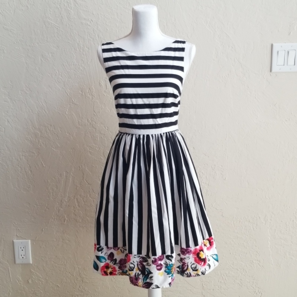 Black and White stripes dress